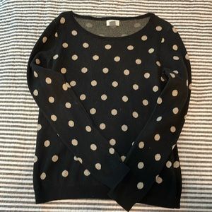 Old Navy black with tan polka dot thin sweater. Size medium.